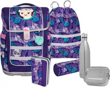 McNeill Schulranzen 5tlg Set Ergo Compacto DSCHUNGEL inkl. Trinkflasche Brotdose