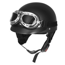 Schwarz Motorrad Helm Retro