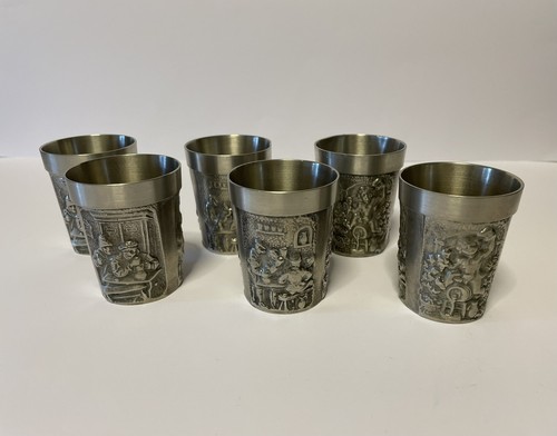 Vintage ddr 6er set zinnbecher - 6er,