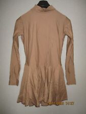 944. glänzend heiß braun Spandex Turnanzug Kleid Langarm T-Ausschnitt 2XL neu