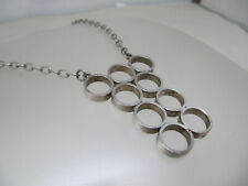 Silber Collier Anhänger Ringe Vintage scandinavien design pendant __ 70er