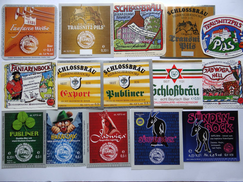 Etiketten schloßbrauerei - etiketten,,