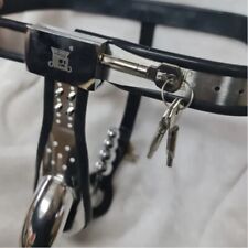 Mann Edelstahl Keuschheitsgürtel Einstellbare Gerät BDSM Penis Käfig Perlen Plug