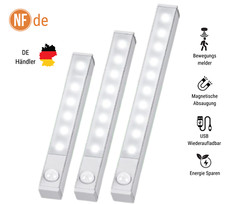 LED Unterbauleuchte mit Bewegungsmelder USB AKKU Küche Schrank Nachtlampe Magnet