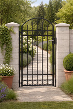 Zauntor Stahl 89x200cm Schwarz