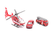 Modellautos & Hubschrauber 3er Set Vintage alt Feuerwehr rot / schwarz