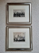 Konvolut 2 gerahmte Stahlstiche mit Passepartouts