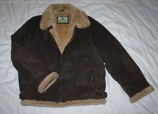 **LE FROG Echtleder Bomberjacke Pilotenjacke Schnallen Gefüttert  Braun Gr.52**