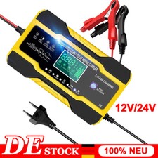 Intelligente KFZ Auto Batterie Ladegerät Impuls Reparatur Akku Starthilfe 12/24V