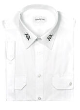 Pilotenhemd 1/2 Arm - kurzärmelig - mit besticktem Kragen Slim Fit von Hubertus