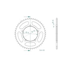 Tooth sprocket pitch 428 - 52,