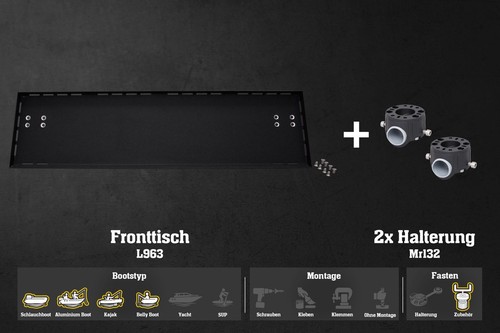 Set fronttisch für bellyboat - fronttisch,