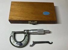 Helios Bügelmessschraube / Mikrometer 0–25 mm mit Holzetui – sehr guter Zustand