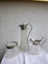 3 x Jugendstil gerilltes Glas