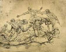 ALFRED KITZIG 1902 AHLEN - KREUTH / Radierung, handsigniert im Rahmen / Armut