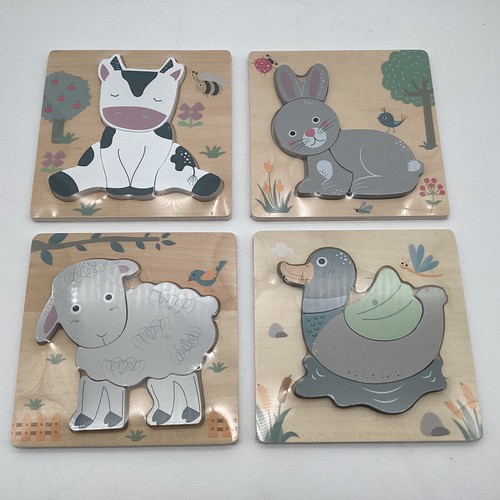 Holzpuzzle set hase kuh - 3d,