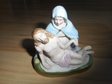 schöne alte Pieta - Maria mit sterbendem Jesus - Keramik - bemalt - 8424