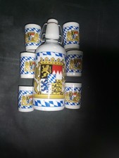Schnapsgläser und Flasche "bayerisches Wappen"
