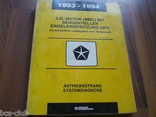 #J095 CHRYSLER DODGE ALLE MOTOR 3,0 1993 1994 System Diagnose WERKSTATT HANDBUCH