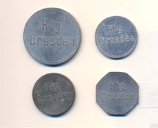 (Nr. 361 ) 4 x Wertmarken Dresden Hbg.