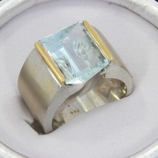 Wert 2999,- Spannring Aquamarin Weißgold 585 14 Karat Widder xxyy-d