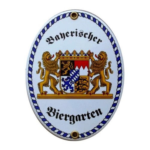 Bayerischer biergarten emaille - biergarten,