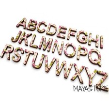 HOLZ BUCHSTABEN A-Z NAME BASTELN TÜRSCHILD DEKORATION ROSE BLUMEN SHABBY ROSEN