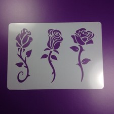 A4 Schablone Blume Rose Dornen