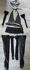 Sexy erotisches 9teiliges Dessousset Gr. L-XL aus Lack, Kunstleder und Netzstoff