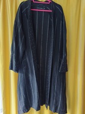 Gudrun Sjöden Mantel Leinen, XL Schwarz Weiss, edel und lässig gleichzeitig, NEU