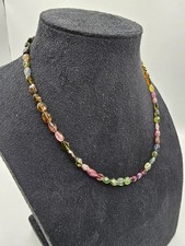 Turmalin Kette 45 Cm Echter Turmalin aus Brasilien 925 Silber Verschluss 