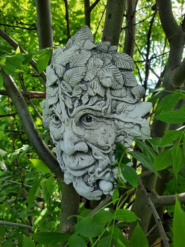 Steinfigur greenman wand - steinfigur,, greenman,