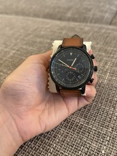 Fossil Herren-Armbanduhr Chronograph Braun Leder Armbanduhr