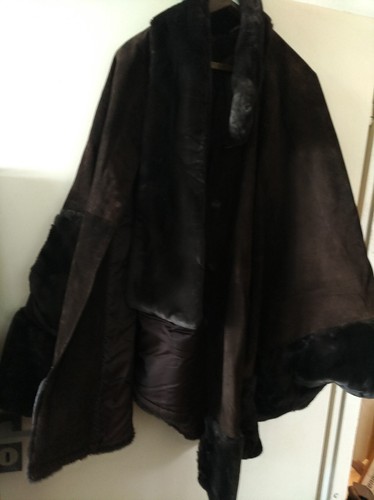 Wildleder,leder,Poncho,Cape,Br