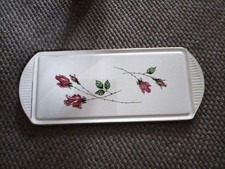 Alte Kuchenplatte Stollenplatte Rosen Goldrand