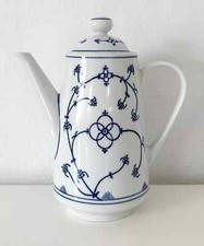 DDR Vintage Jäger Eisenberg  große Kaffeekanne 1,3 Liter Indisch Blau Strohblume