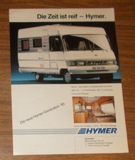 Seltene Werbung ERIBA HYMER Fiat Reisemobil - Die Zeit ist reif 1992