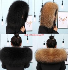 Luxuriös Natur Echt Waschbären Pelzkragen Wirklich Pelz Echtfell f Jacke Mantel