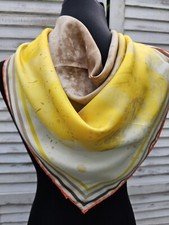 Seidentuch 90 x 90 cm gelb SONNE  Batikdruck  NEU VK 79,95 Euro