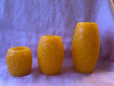 LED-Wachskerzen 3er Set, HSE24, gelb Durchmesser 10-13cm, Höhe 22cm, 16cm, 11cm