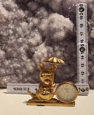 RAR  Dimpax Quartz  Mini Messing Uhren Sammler, Vintage goldenes Känguru schirm