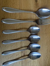 TCM Edelstahl Besteck 4 Kaffeelöffel 1 Suppenlöffel 1 Tafelgabel Restbesteck