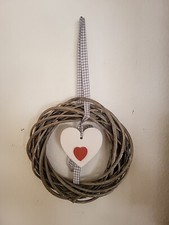 Kranz mit Herz ca. 24 cm Deko-Kranz Türkranz Holz Weiden Tür Fenster Schmuck