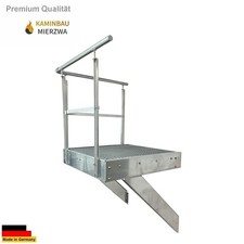 Wangen- Stahltreppen Podest 100x100cm Aussen Podestreppe mit und ohne Geländer