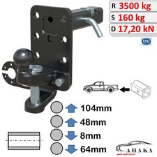 AHK-Adapter Maulkupplung mit Kugel Kombikupplung 2 Zoll für Dodge Ram 1500 10-18