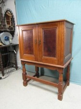 Kommmode Schrank Vertiko Bar Fernsehschrank Antik Eiche Leder Zeitlos Rar Unikat