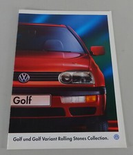 Prospekt / Broschüre VW Golf 3 / III & Variant Rolling Stones Collection 01/1996