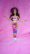 Barbie Puppen Kleidung 2tlg Regenbogen Meerjungfrau Flosse + Top Prinzessin K60