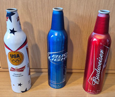 BUDWEISER Bud Light USA Bier Aluflaschen Vintage Retro Deko Bar