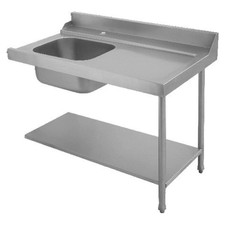 PAL120DX Zulauftisch Rechts mit Becken 105mm hohen Wandanschluss, Korbführungspr